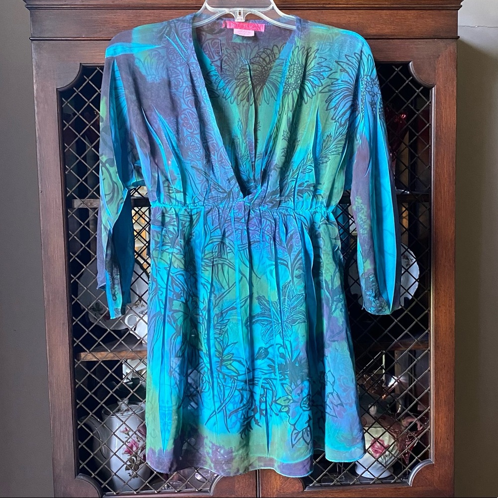 Really pretty boho style sheer print dress or coverup